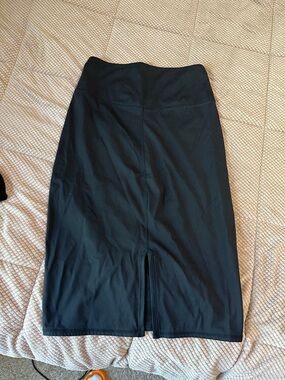 Black Women's Midi Skirt with back Slit